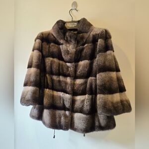 Chalue Burgundy Quality Mink Short Jacket Size 38